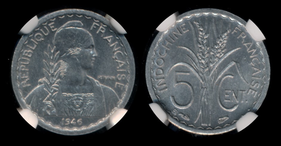 French Indo-China 5c 1946B NGC MS64 (1 of 1)