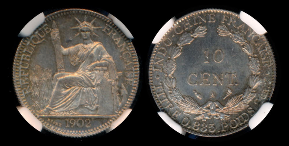French Indo-China 10c 1902A NGC MS65 (1 of 1)
