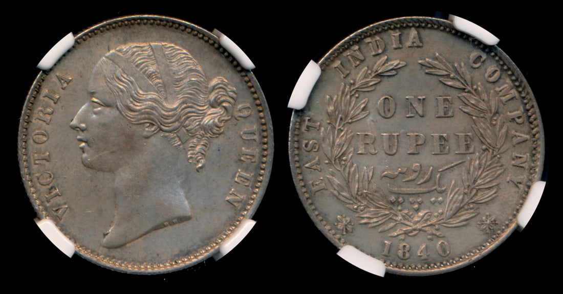 India British India EIC QV Rupee 1840(C) NGC (1 of 1)