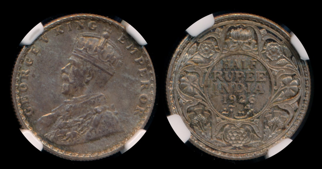 India British India KGV 1/2 Rupee 1926(B) (1 of 1)