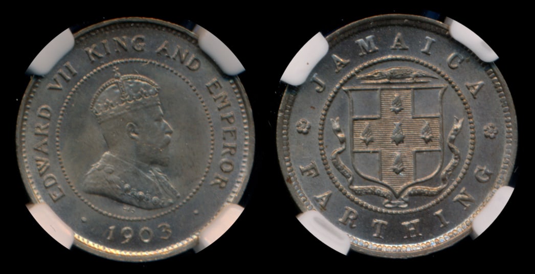 Jamaica KEVII Farthing 1903 NGC MS64 (1 of 1)