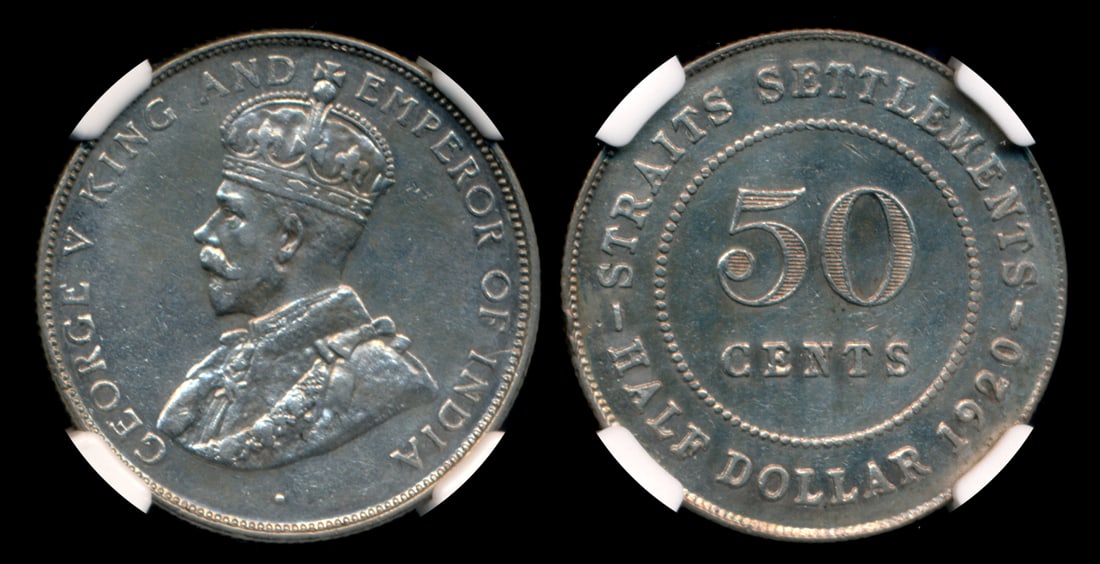 Straits Settlements KGV 50c 1920 NGC (1 of 1)