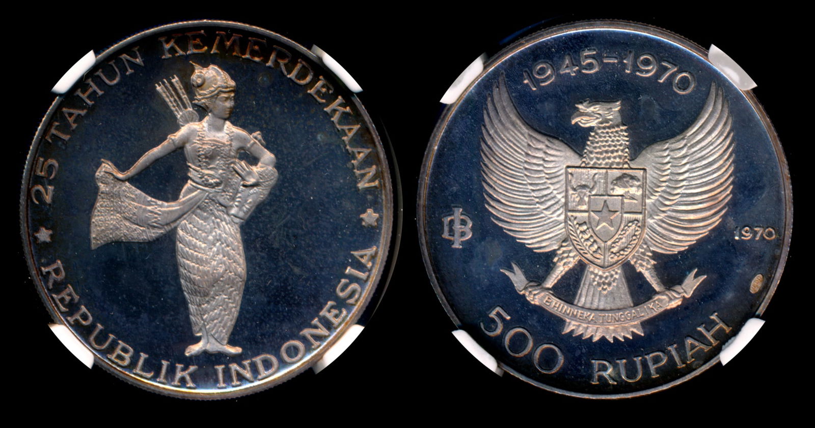 Indonesia 500 Rupiah 1970 proof NGC (1 of 1)