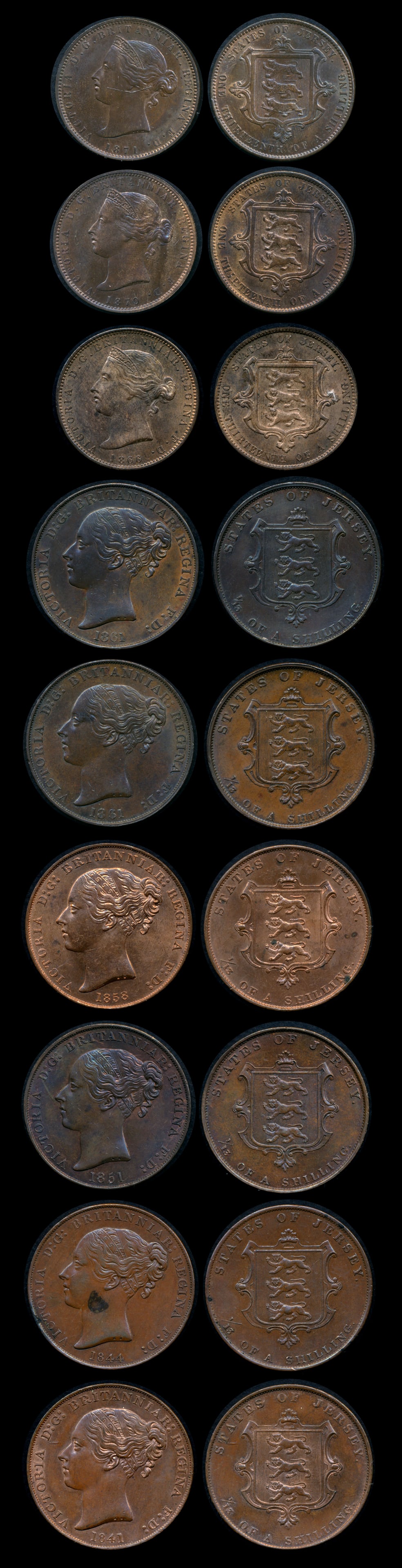 9 Jersey QV 1/13 Shilling 1841-71 (1 of 1)