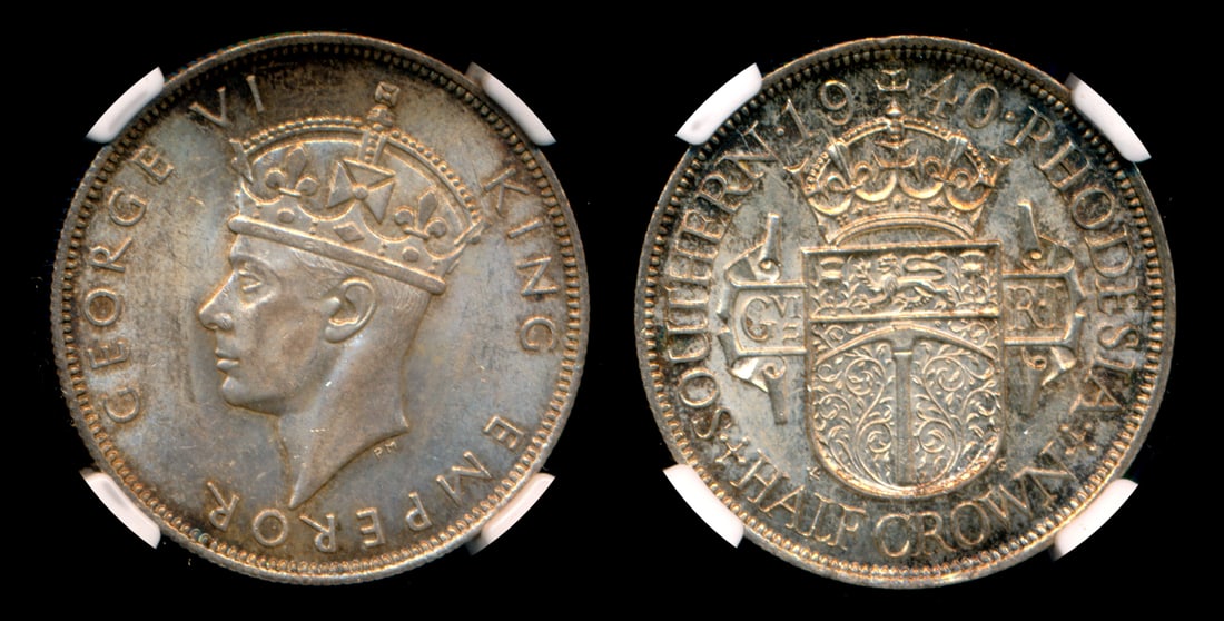 Southern Rhodesia KGVI 1/2 Crown 1940 NGC (1 of 1)