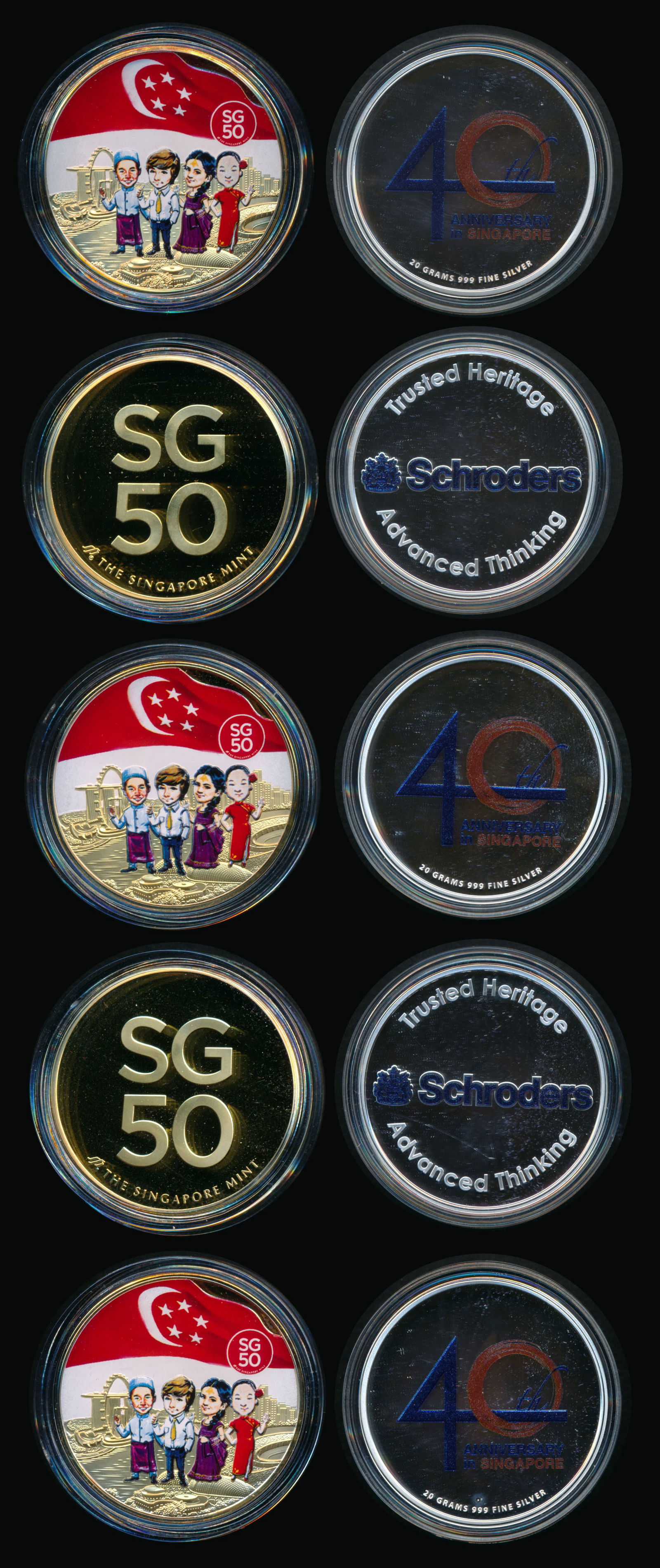 Schroders SG 40th Anniv & SG50 Comm Set (1 of 1)