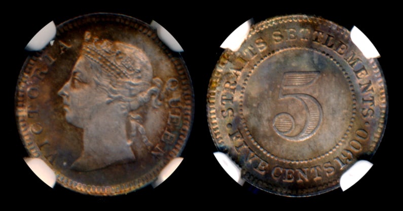 Straits Settlements QV 5c 1900 NGC (1 of 1)