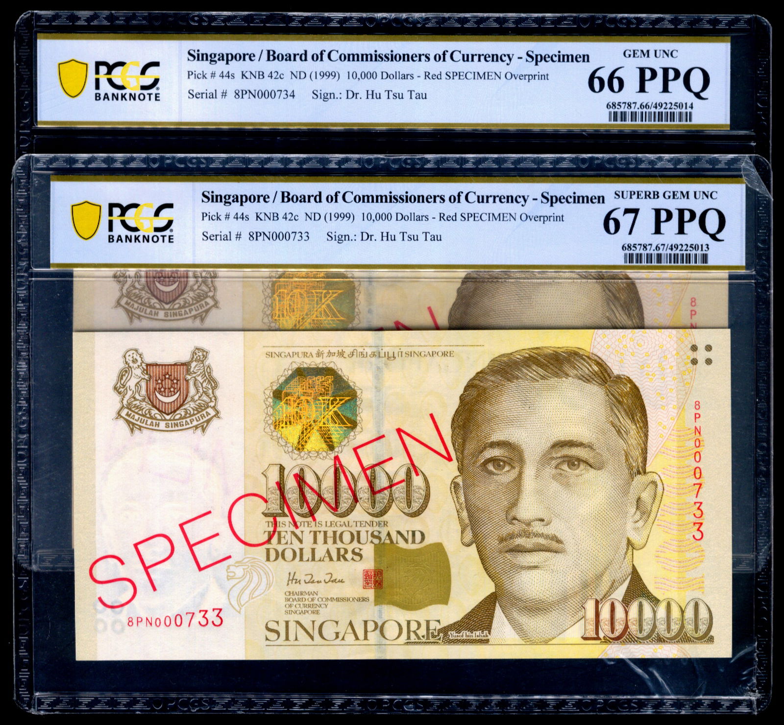 Singapore 2x$10000 1999 HTT specimen PCGS (1 of 1)