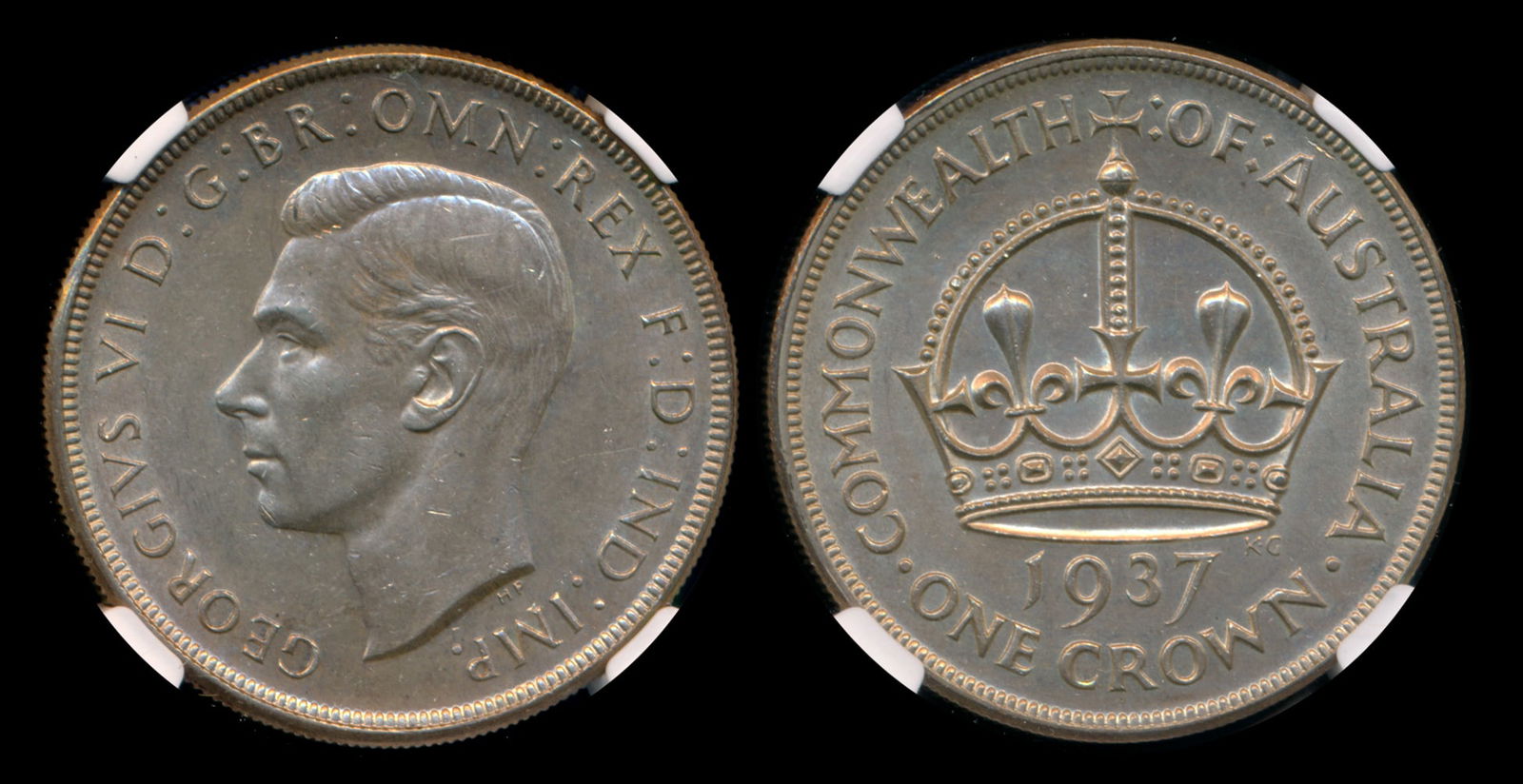 Australia KGVI Crown 1937 NGC AU58 (1 of 1)