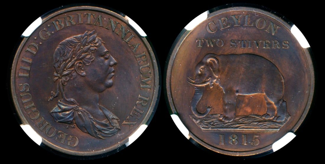 Ceylon 2 Stivers 1815 Proof NGC (1 of 1)