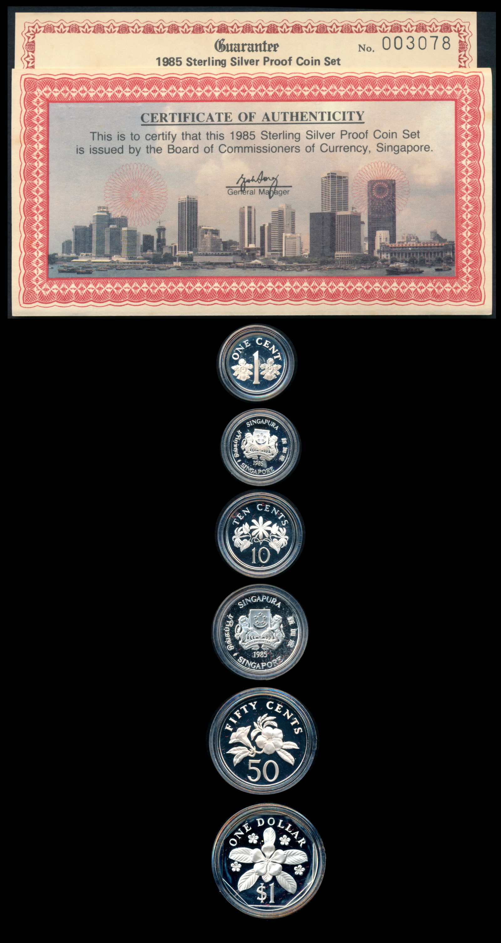Singapore 1c-$1 1985 Proof Coin Set (1 of 1)