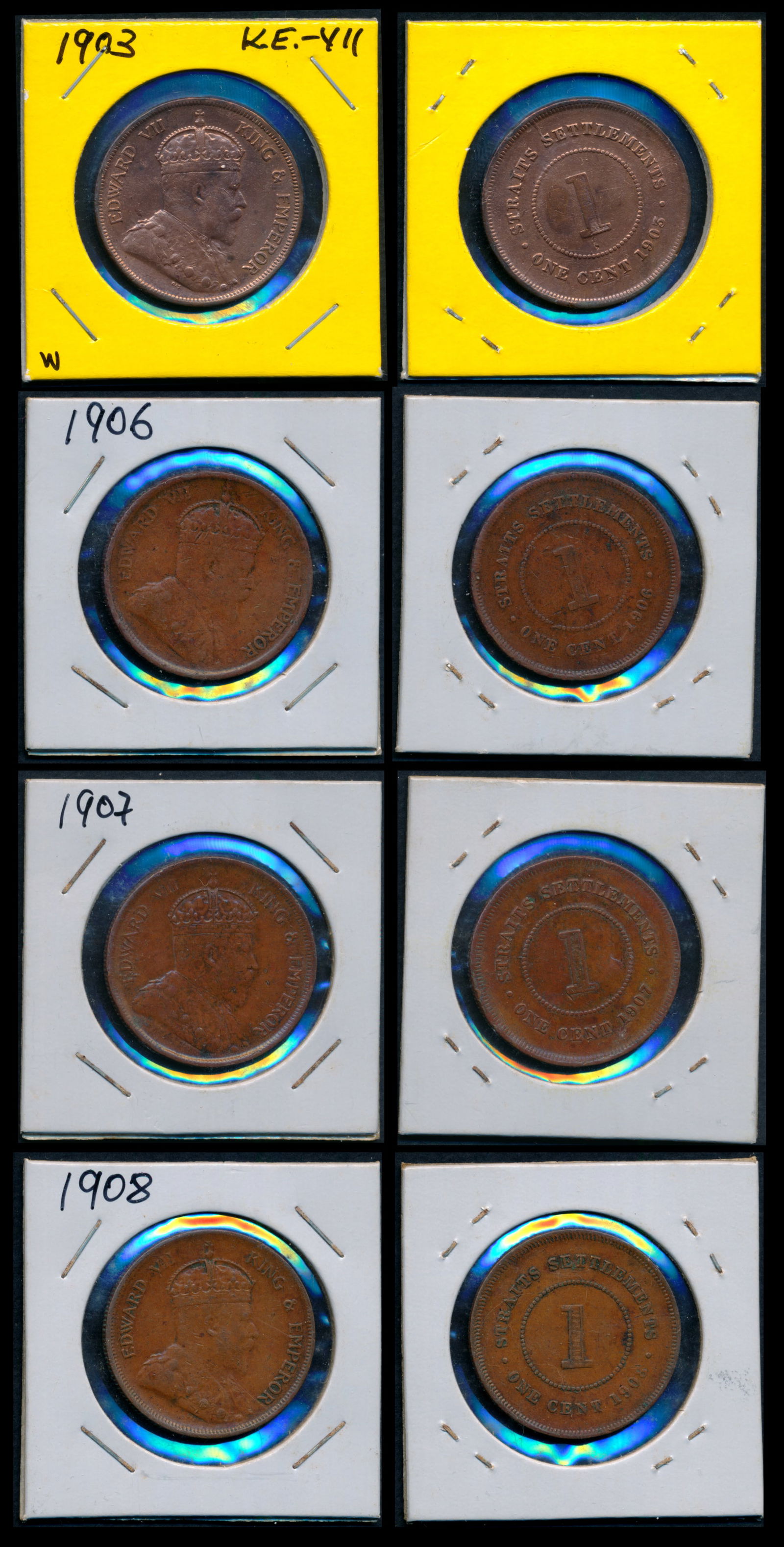 Straits Settlements KEVII 4x1c 1903-08 (1 of 1)