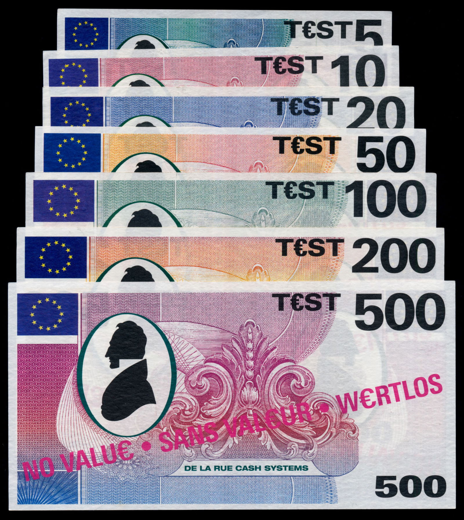 Great Britain 7 Test notes 5 Euros-500 Euros (1 of 1)