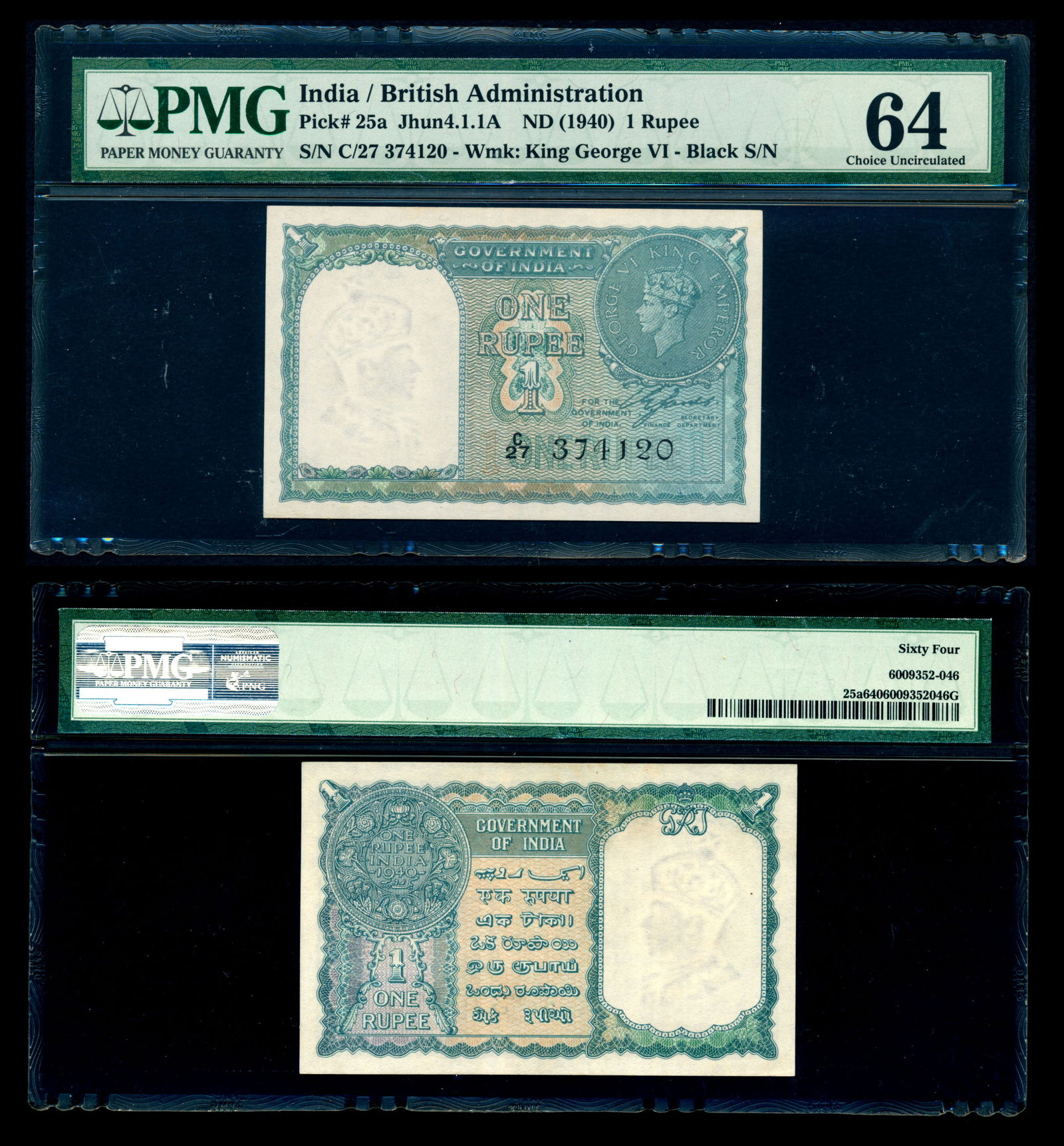 India 1 Rupee 1940 KGVI PMG (1 of 1)