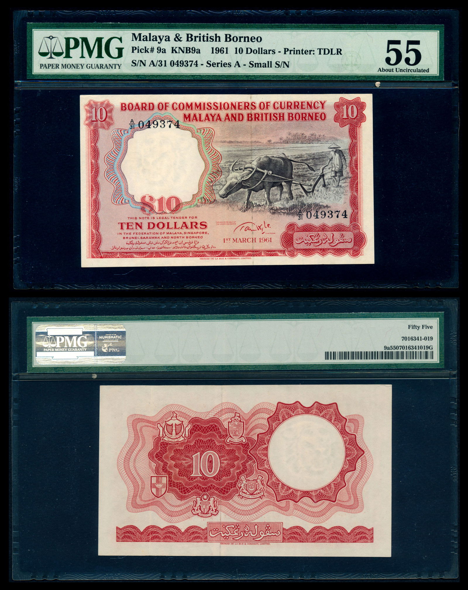 Malaya Br Borneo $10 1961 buffalo small A (1 of 1)
