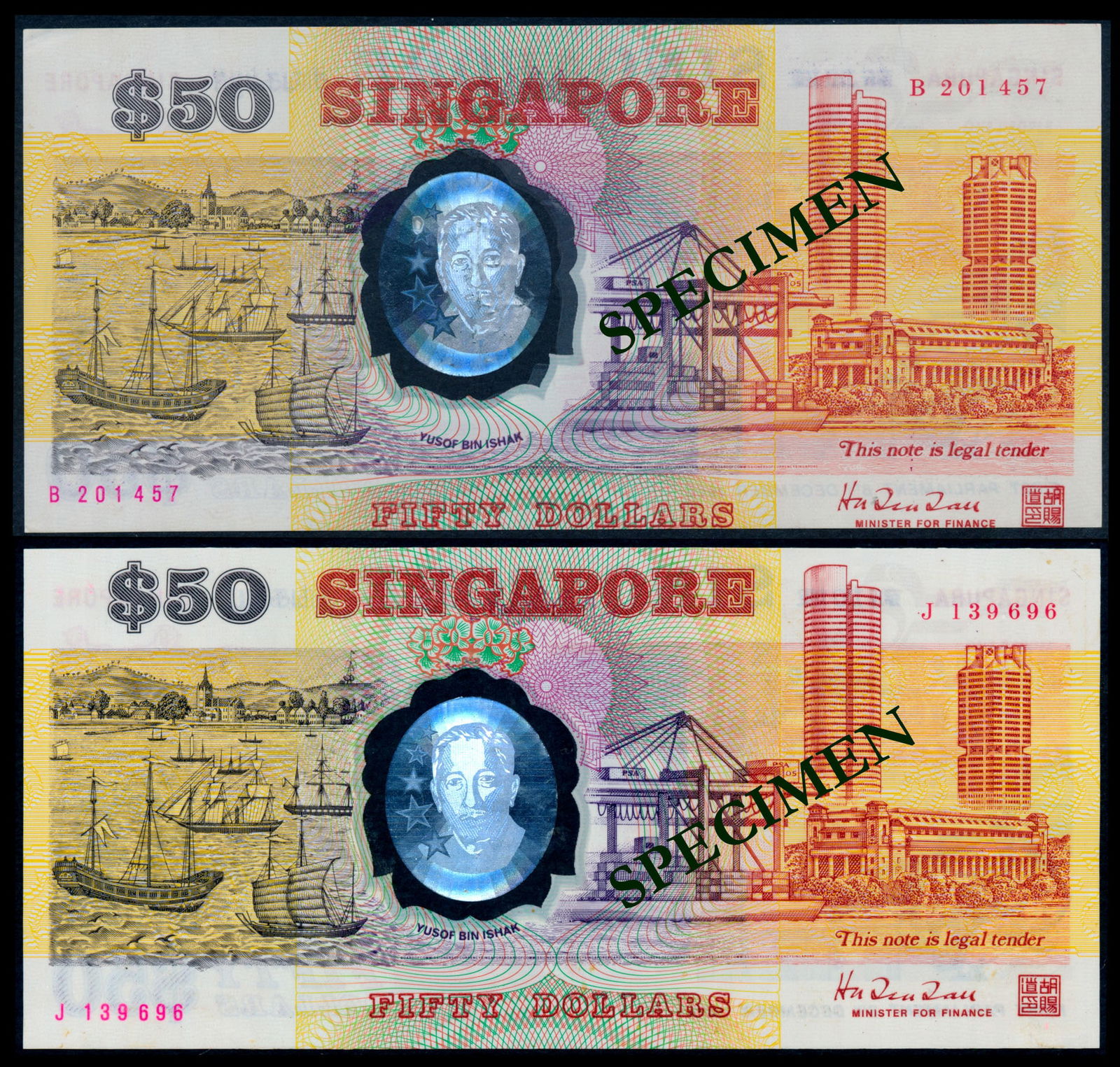 Singapore 2x$50 1990 (1 of 1)
