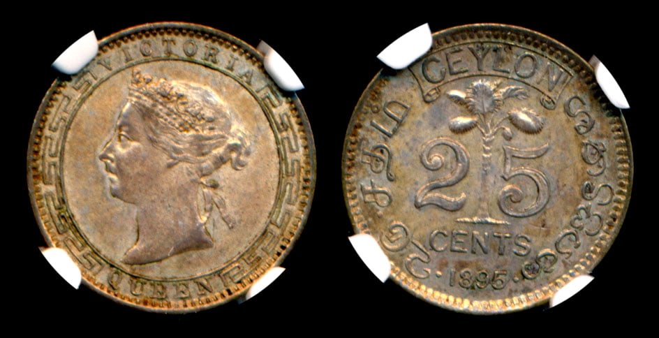 Ceylon QV 25c 1895 NGC (1 of 1)