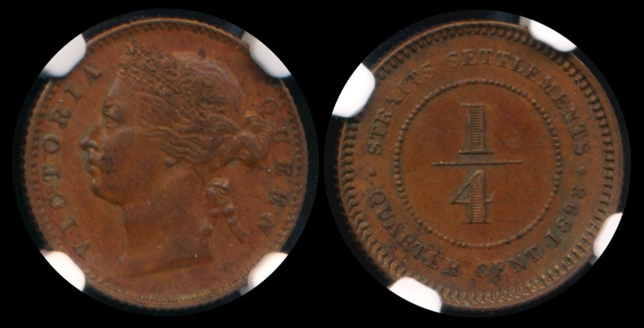 Straits Settlements QV 1/4c 1898 NGC (1 of 1)