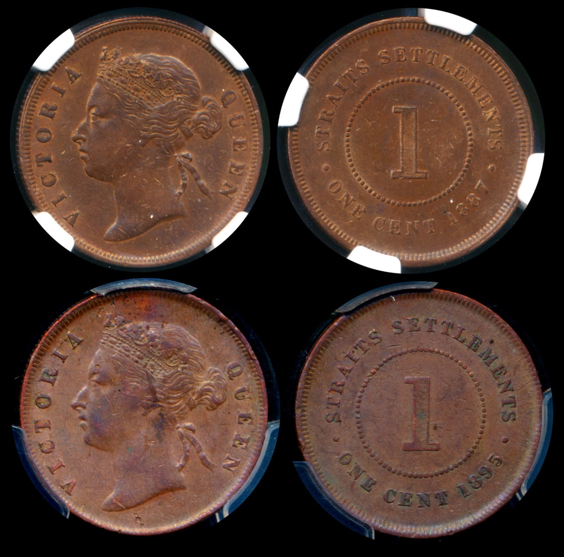 Straits Settlements QV 2x1c 1887-95 (1 of 1)