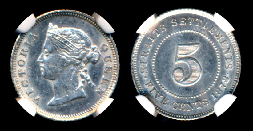 Straits Settlements QV 5c 1878 NGC (1 of 1)