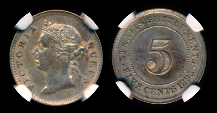 Straits Settlements QV 5c 1895 NGC (1 of 1)