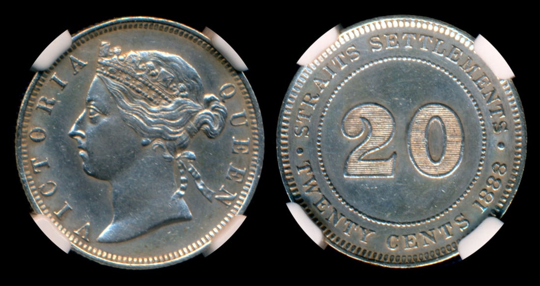 Straits Settlements QV 20c 1888 NGC (1 of 1)