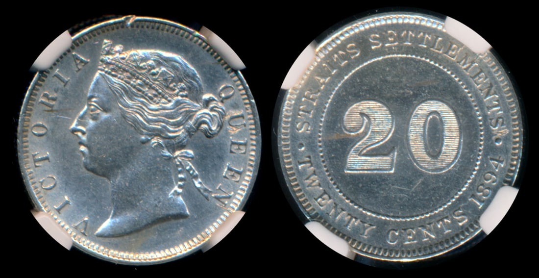 Straits Settlements QV 20c 1894 NGC (1 of 1)