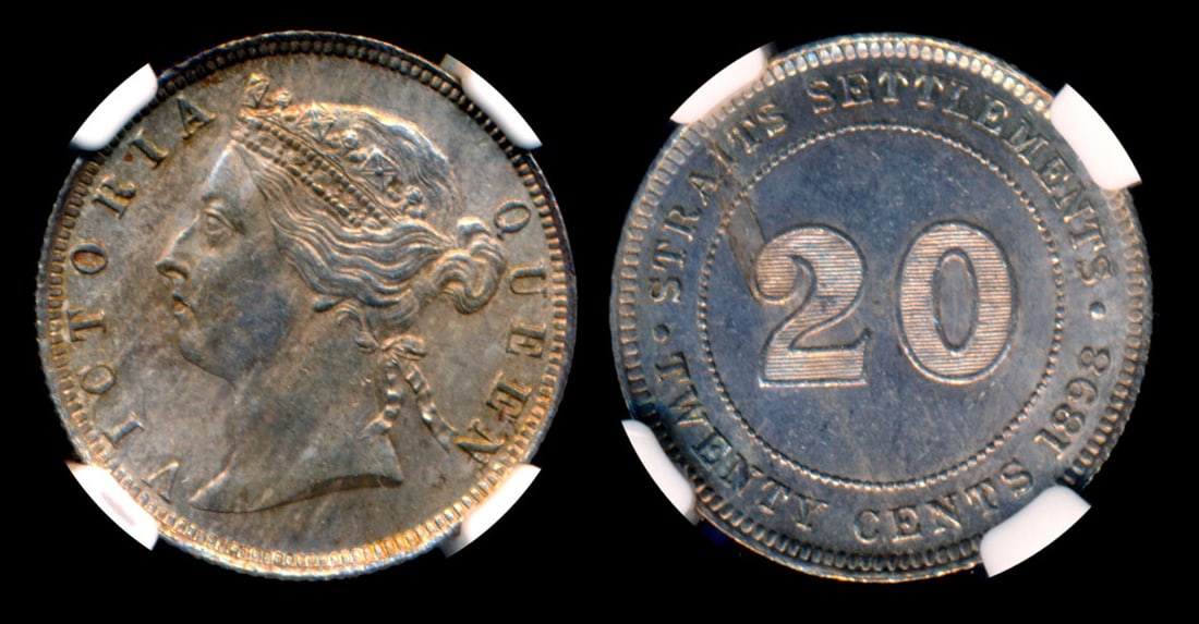 Straits Settlements QV 20c 1898 NGC (1 of 1)
