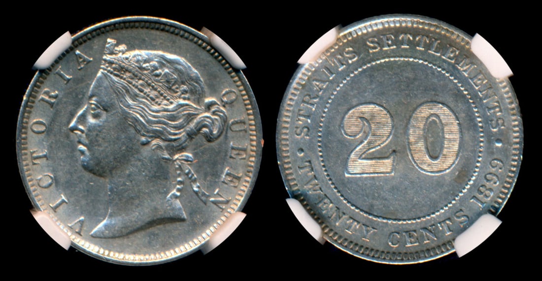 Straits Settlements QV 20c 1899 NGC (1 of 1)