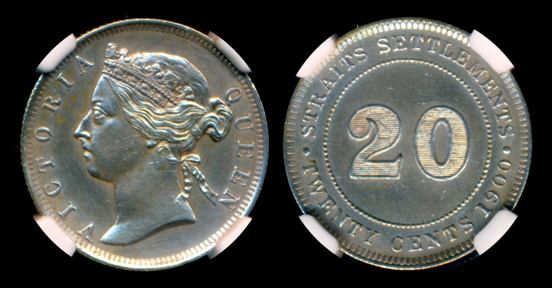 Straits Settlements QV 20c 1900 NGC (1 of 1)
