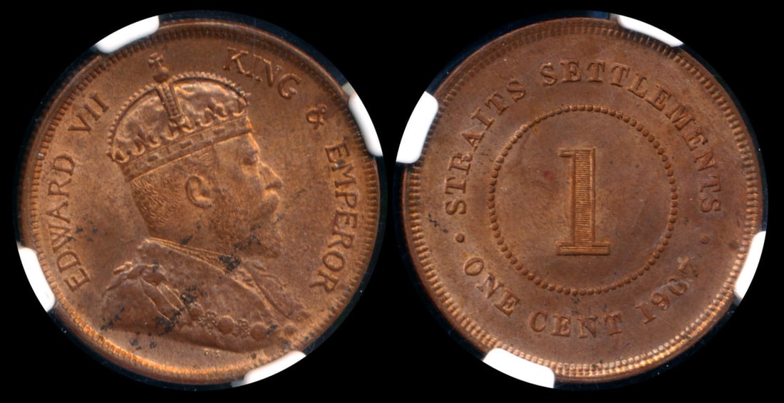 Straits Settlements KEVII 1c 1907 NGC (1 of 1)