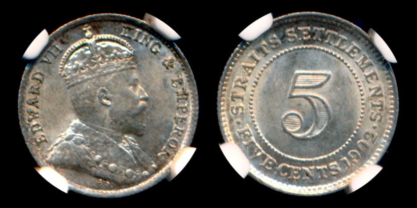 Straits Settlements KEVII 5c 1902 NGC (1 of 1)
