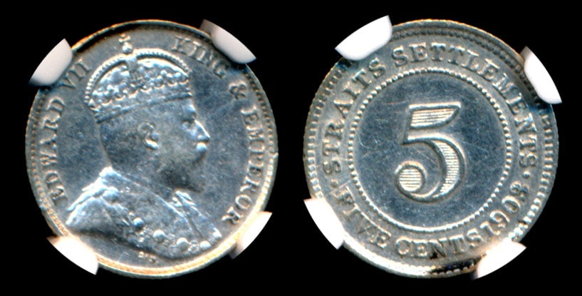 Straits Settlements KEVII 5c 1903 NGC (1 of 1)