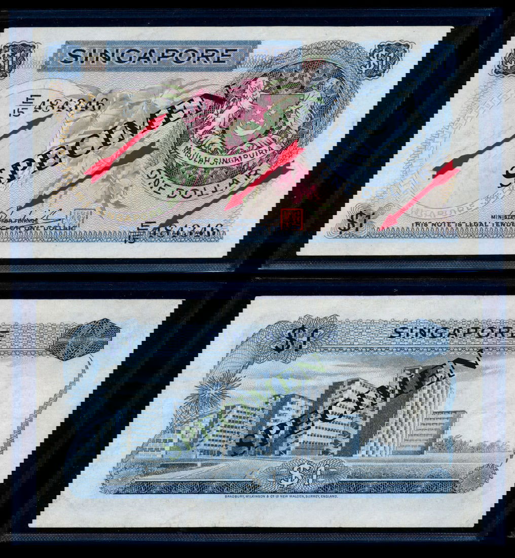 Singapore $1 1972 HSS w/seal misaligned note (1 of 1)