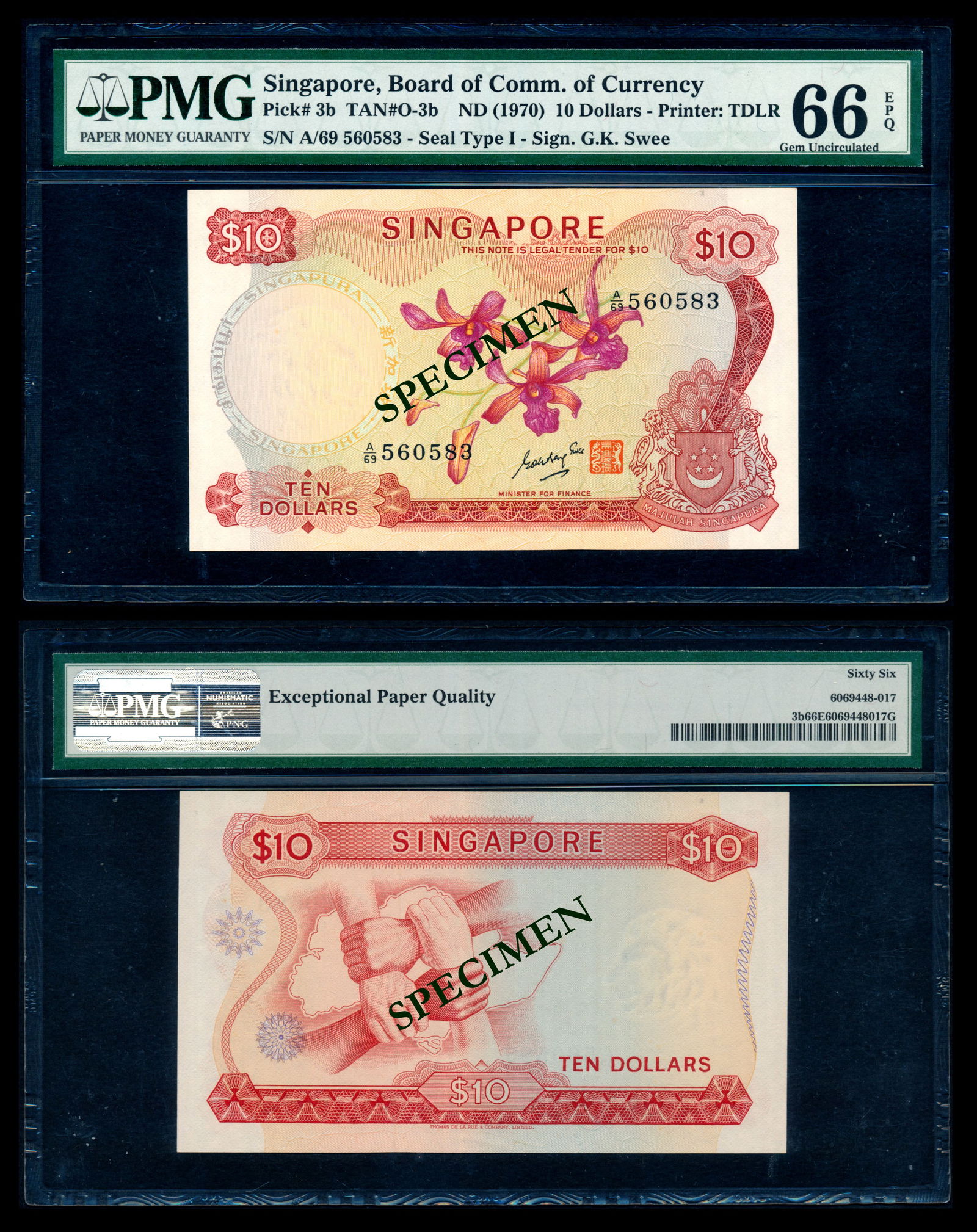 Singapore $10 1970 GKS PMG (1 of 1)