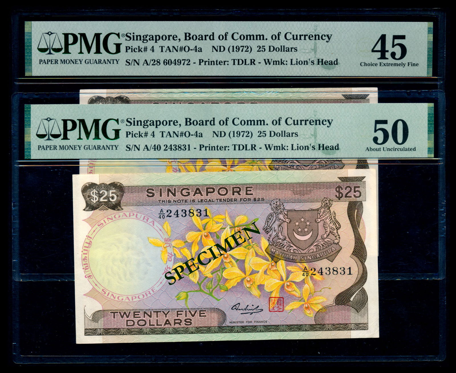 Singapore 2x$25 1972 PMG (1 of 1)