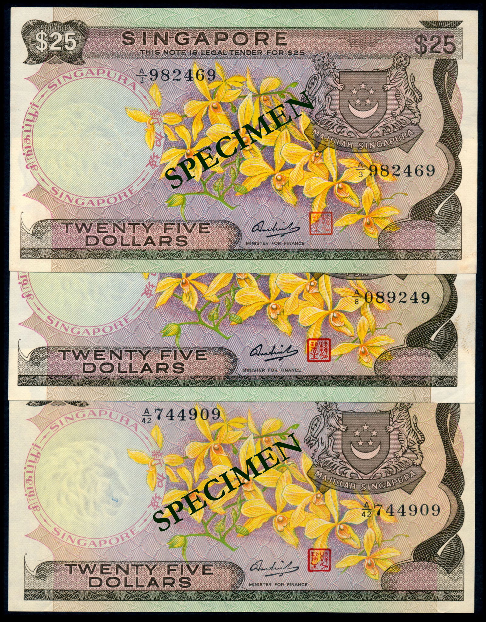 Singapore 3x$25 1972 (1 of 1)