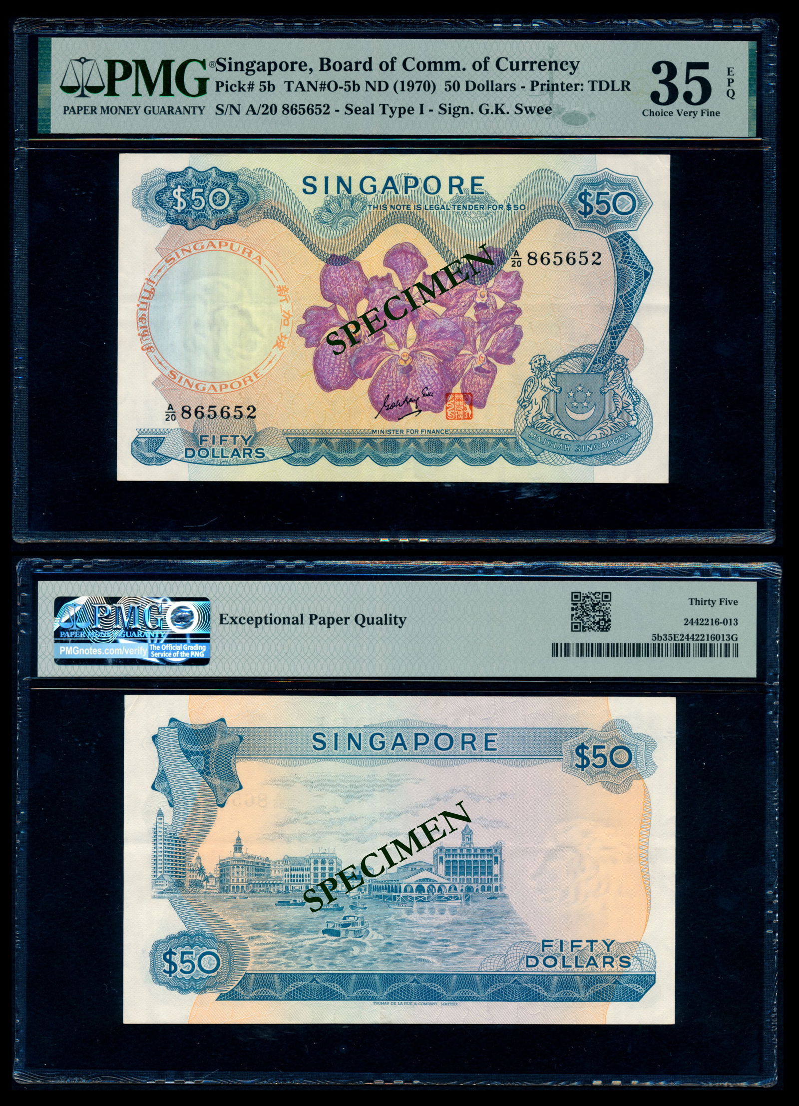 Singapore $50 1970 GKS PMG (1 of 1)