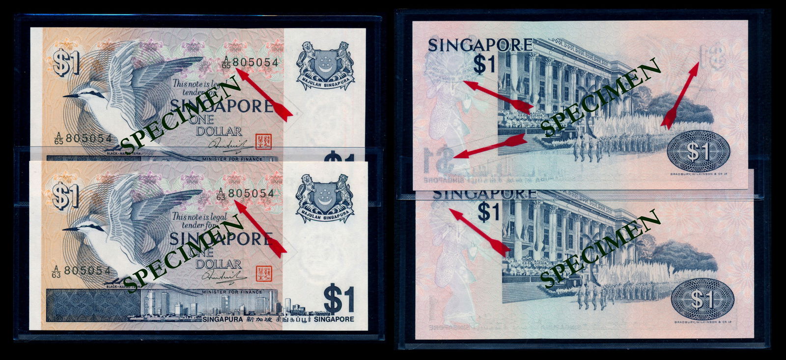 Singapore 2x$1 1976 bird (1 of 1)