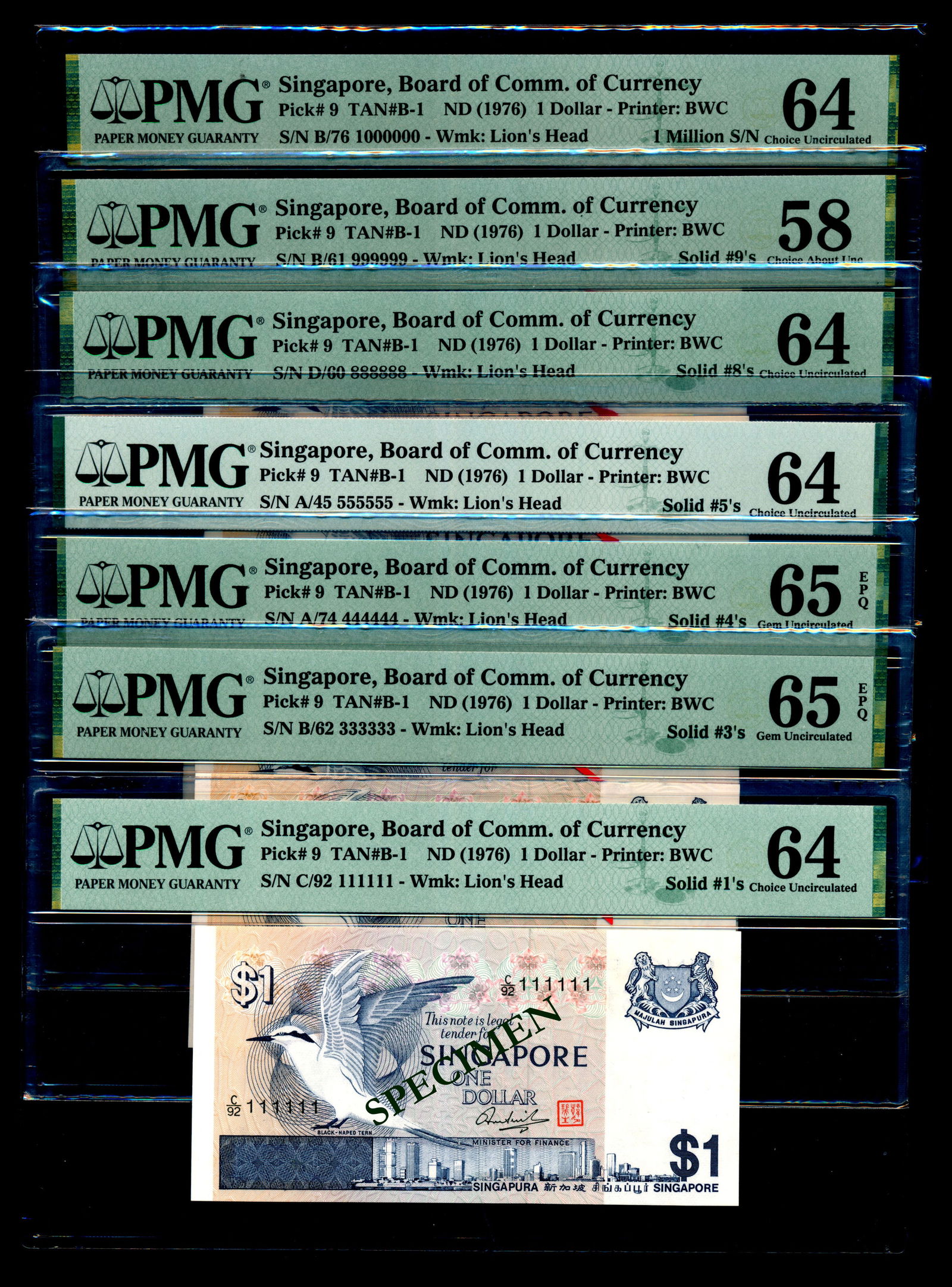 Singapore 10x$1 1976 bird PMG (1 of 1)