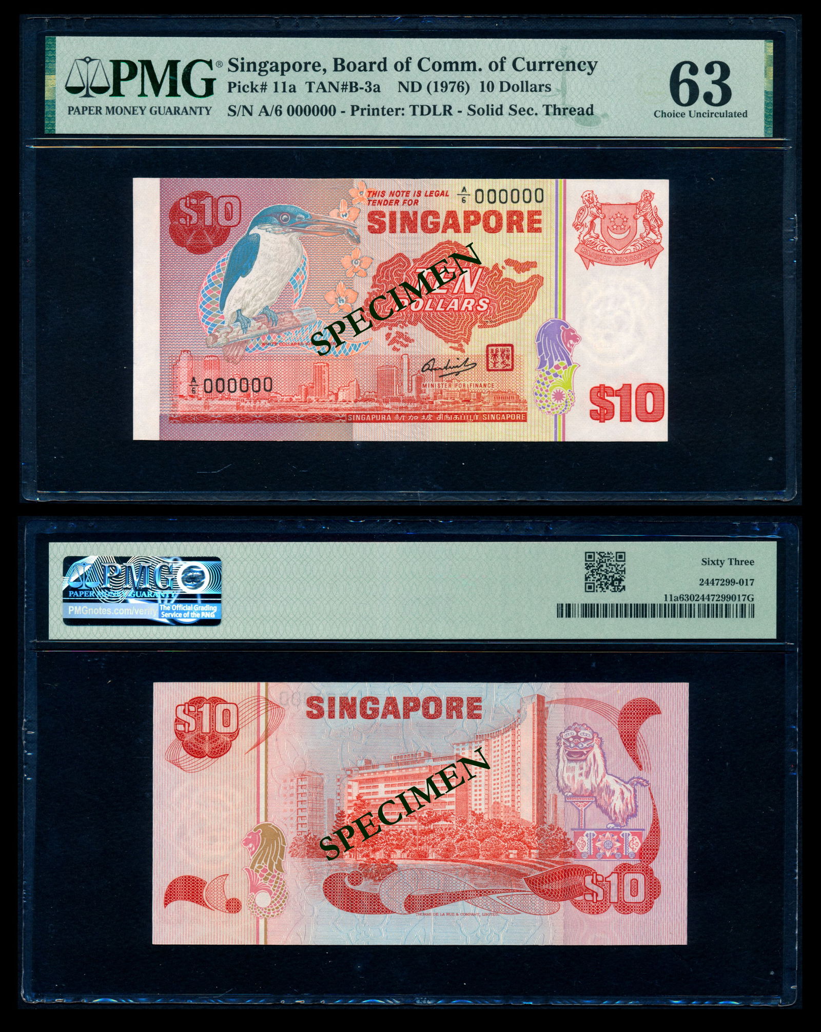 Singapore $10 1976 bird PMG (1 of 1)