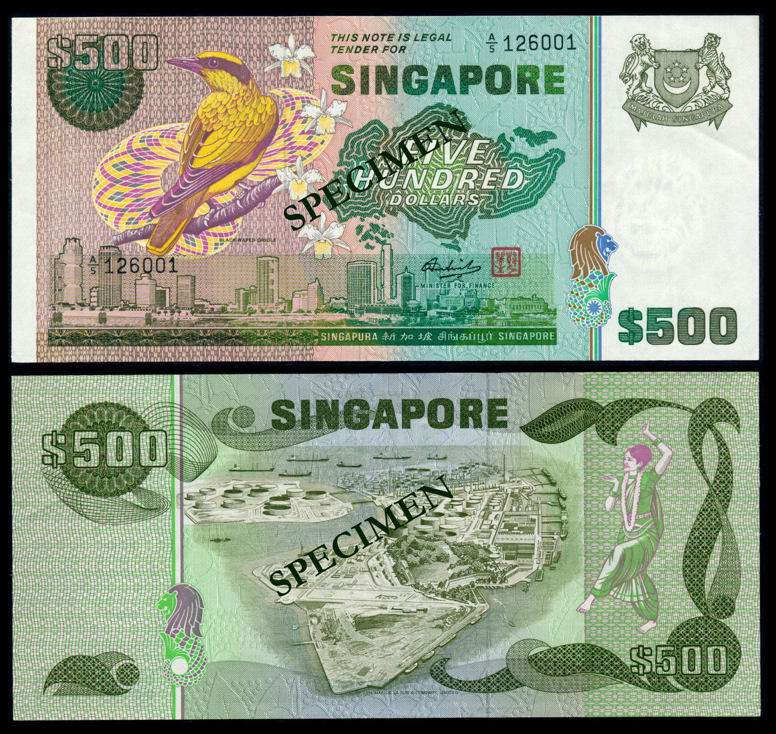 Singapore $500 1977 bird (1 of 1)