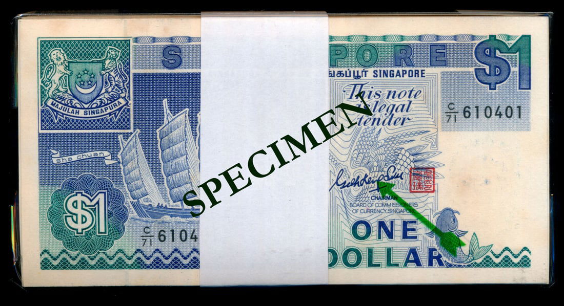 Singapore 100x$1 1987 ship GKS (1 of 1)