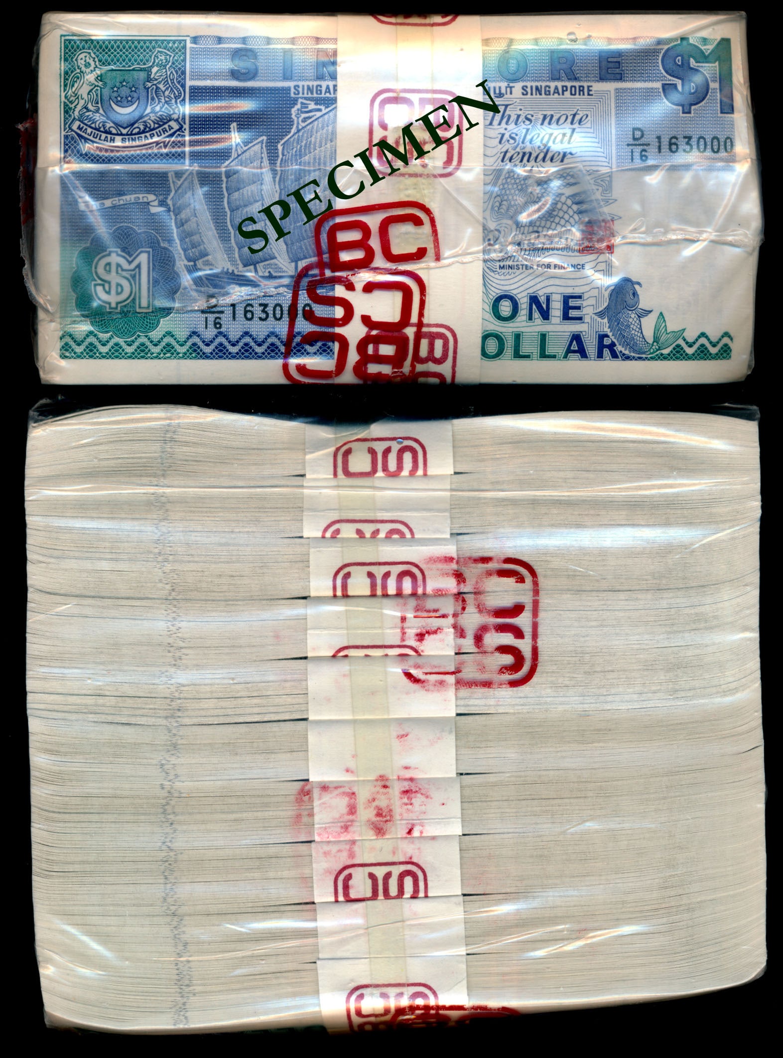 Singapore $1 1987 ship HTT 1000 notes (1 of 1)