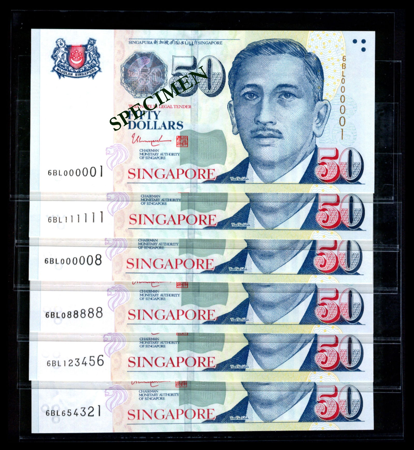 Singapore 25x$50 TS prefix 6BL (1 of 1)