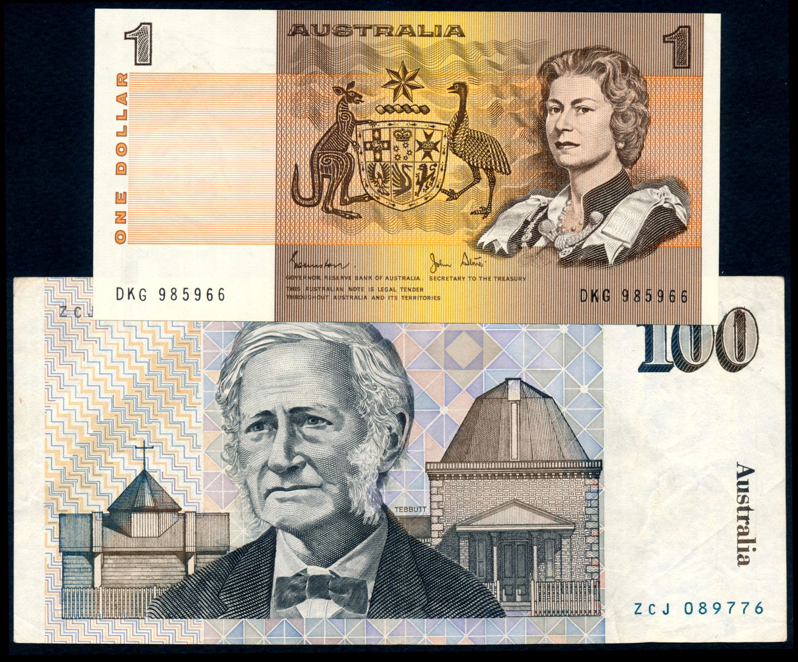 2 Australia Reserve Bank $1-$100 1974-92 (1 of 1)