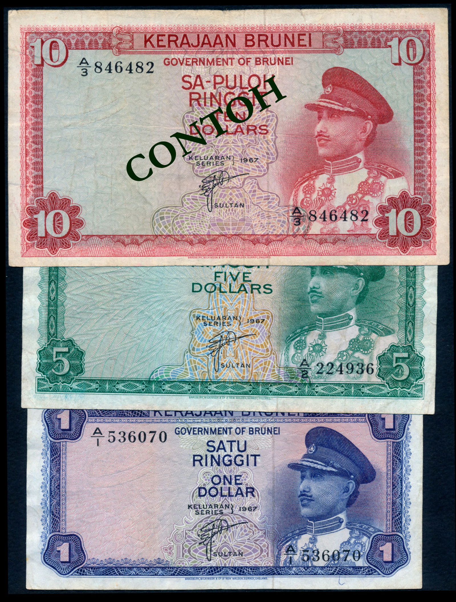 3 Brunei $1-$10 1967 (1 of 1)