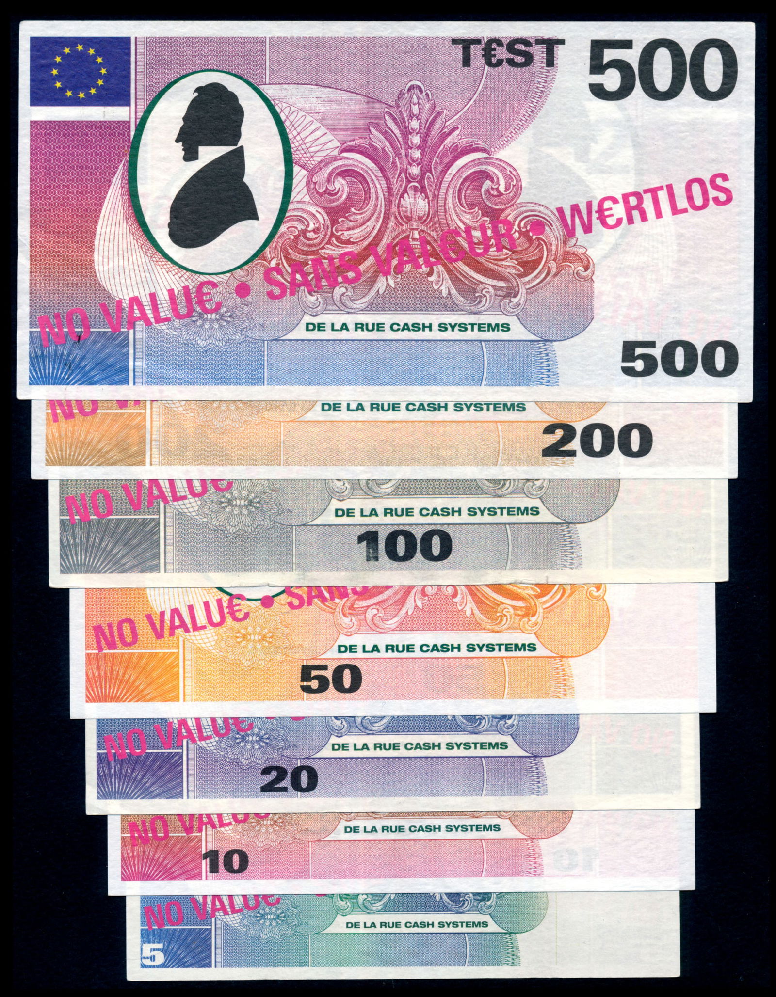 Great Britain Test notes 5 Euros-500 Euros (1 of 1)