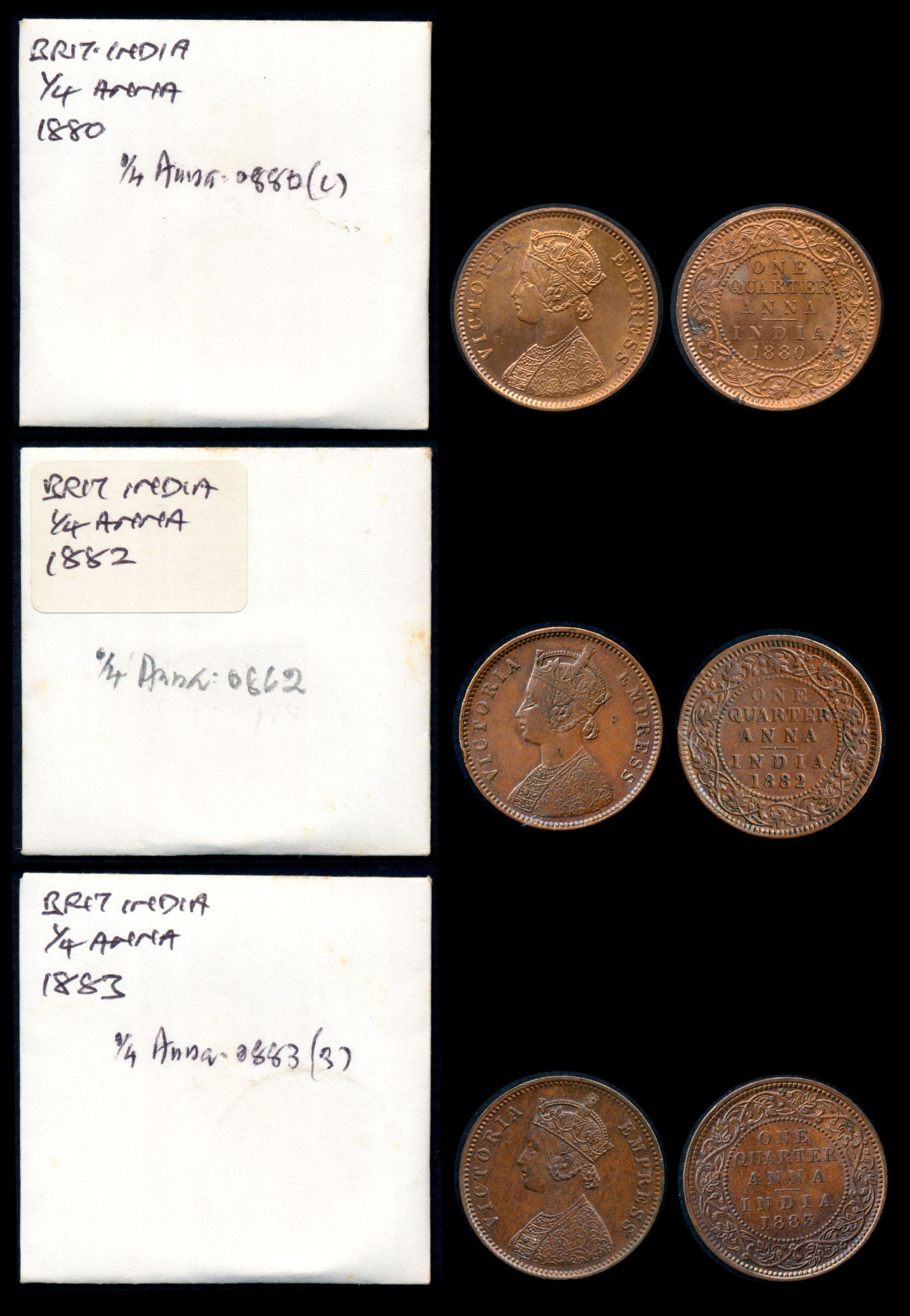3 India QV 1/4 Anna 1880-83 (1 of 1)