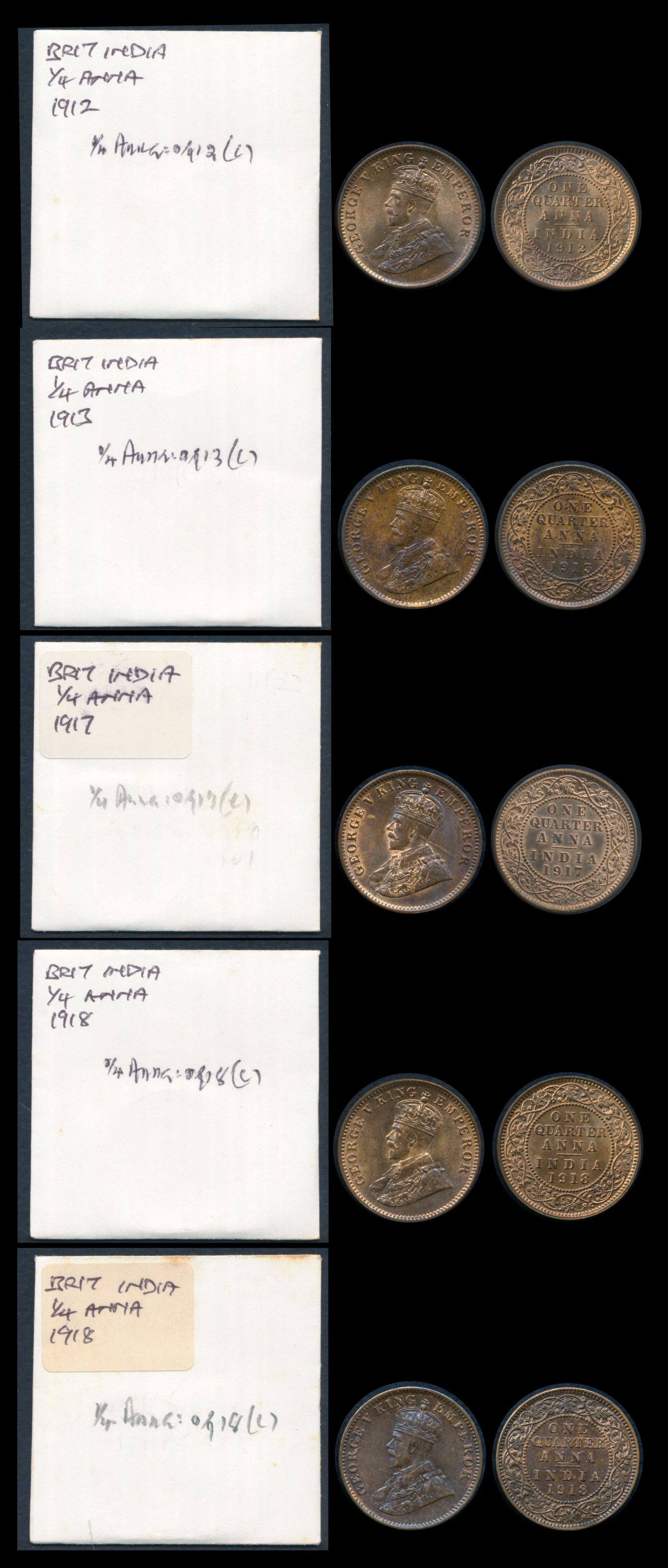 5 India KGV 1/4 Anna 1912-18 (1 of 1)